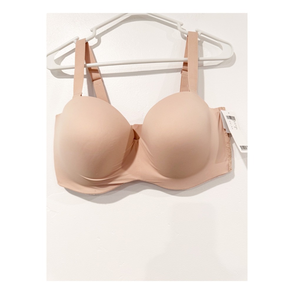 Chantelle EasyFeel Strapless Bra 36DDDD Nude Beige Lace Multi-Way